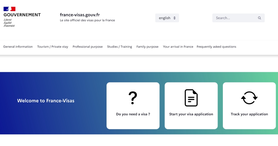 مرحله اول: تکمیل فرم درخواست در پرتال France-Visas